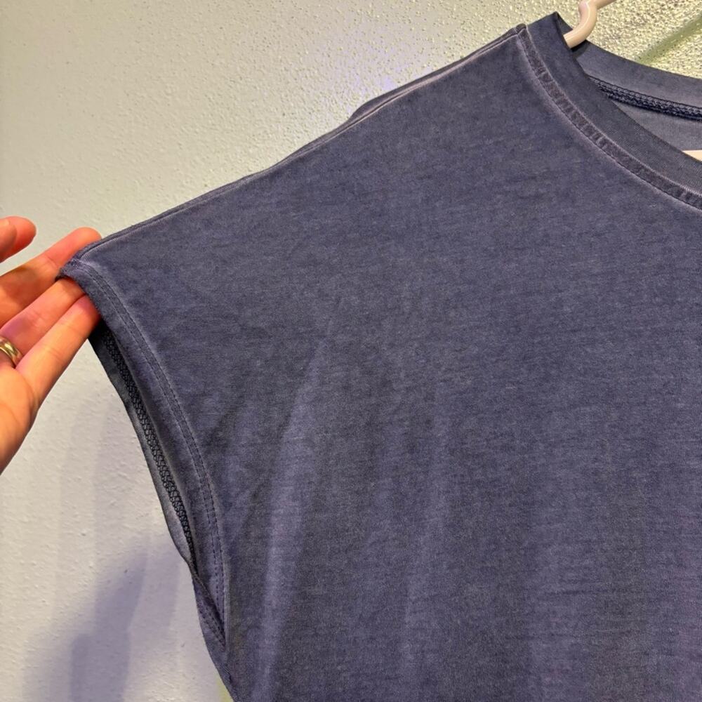 Cable & Gauge Sport Women’s Faded Blue Relaxed Tie Front Tee Size M - Picture 4 of 7